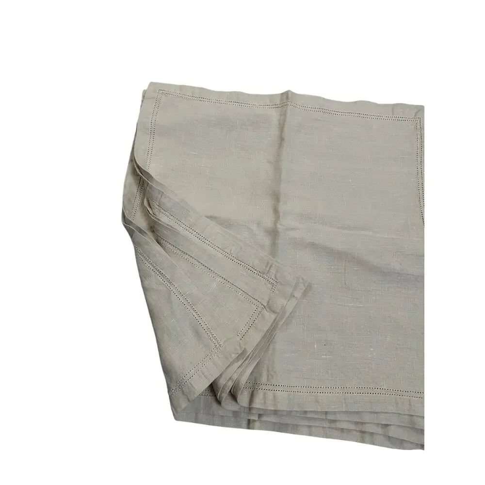 Vintage Lina Vasi 100% Linen Table Napkins in Natural Set of 7